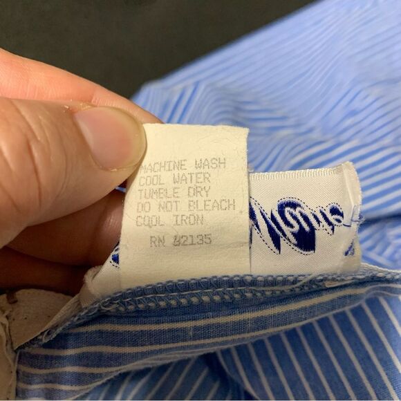 SYLVIA WHYTE Vintage Made in USA Blue & White Long Sleeve Dress Girl Size 4 #524 - Picture 9 of 12